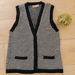 Alpaca Fina Peru Houndstooth Grandpa Wool Vest L